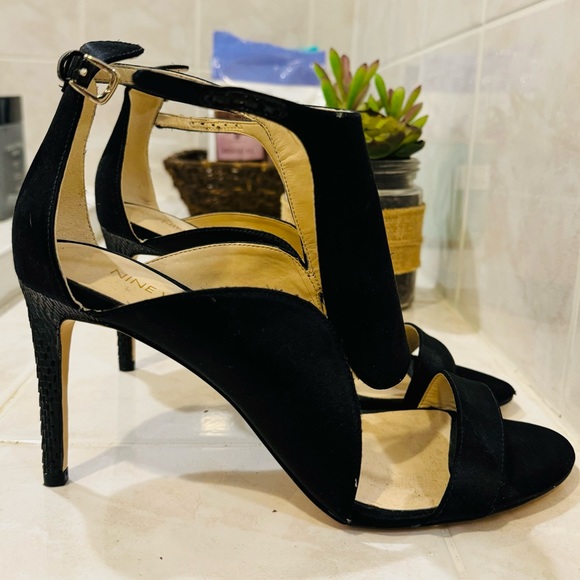 Nine West Shoes - Black Open Toe Nine West Sandal Heels